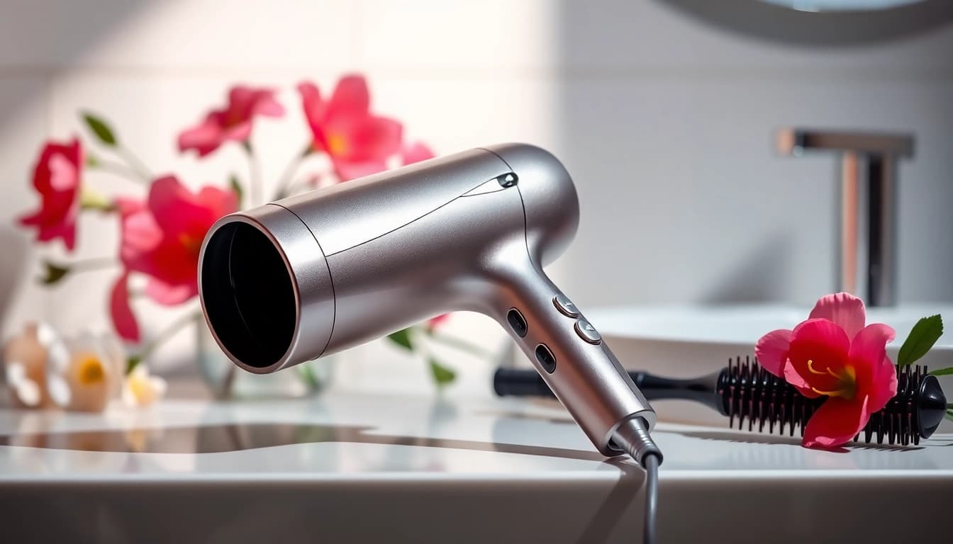 Styling with an ionic hair dryer for smooth, frizz-free hair and effortless results.