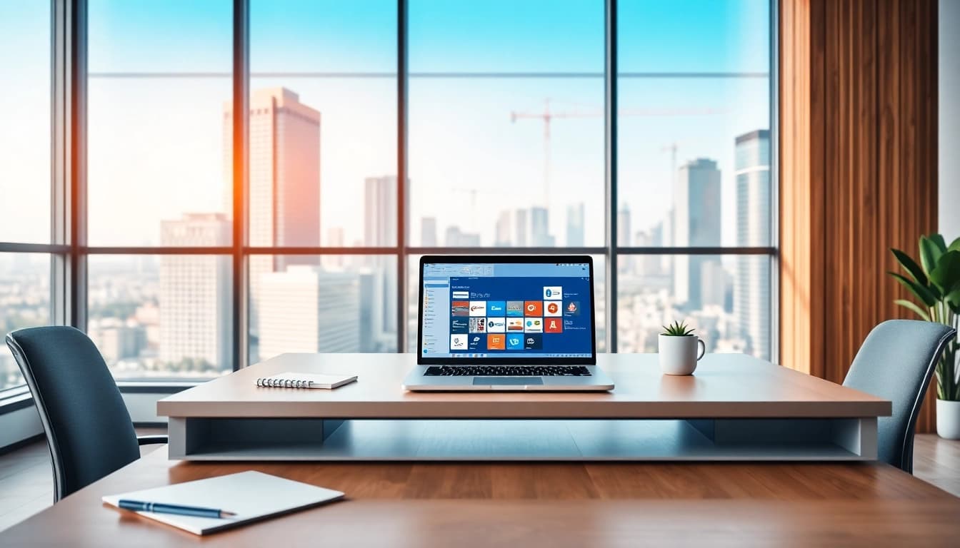 现代工作空间中笔记本电脑上的 WPS Office 界面。