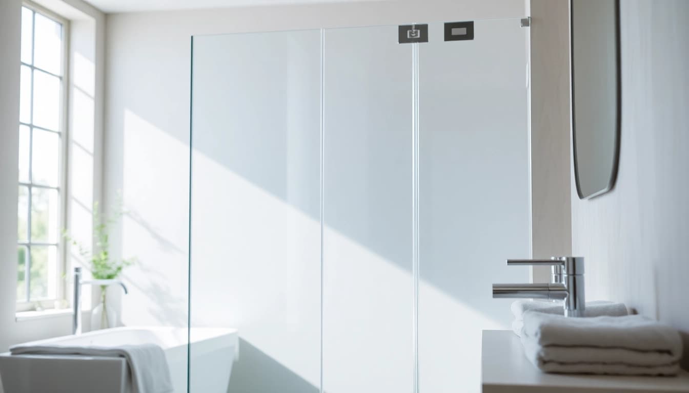 Install stunning semi-frameless shower screen showcasing sleek design and modern elegance.