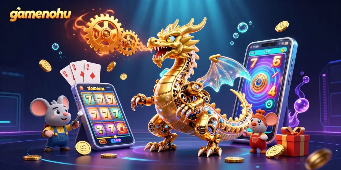 Engage with gamenohu through immersive slot games featuring golden dragons and dynamic action.