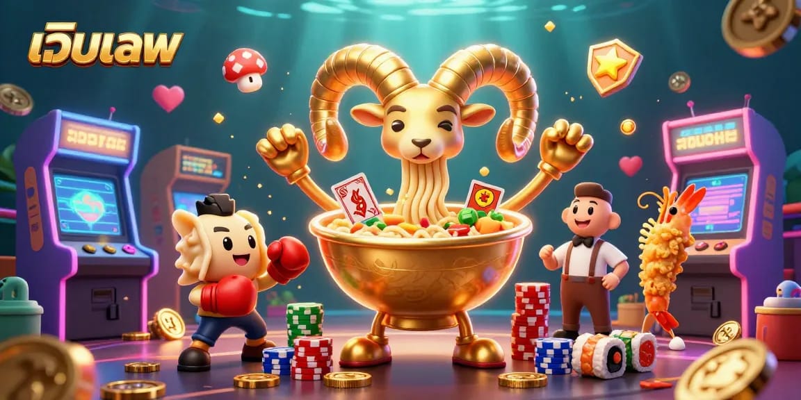 Engage in thrilling เว็บบอล action with a vibrant casino scene featuring cartoon characters and game elements.