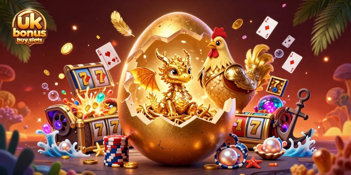 Engage with uk bonus buy slots featuring a baby dragon and poker chips in a vibrant casino scene.