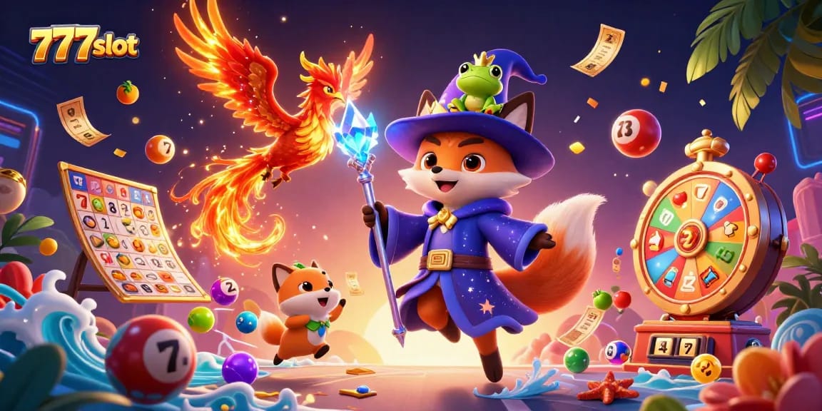 Jelajahi keseruan permainan 777slot dengan mesin slot berwarna-warni dan karakter fantastis yang memukau.