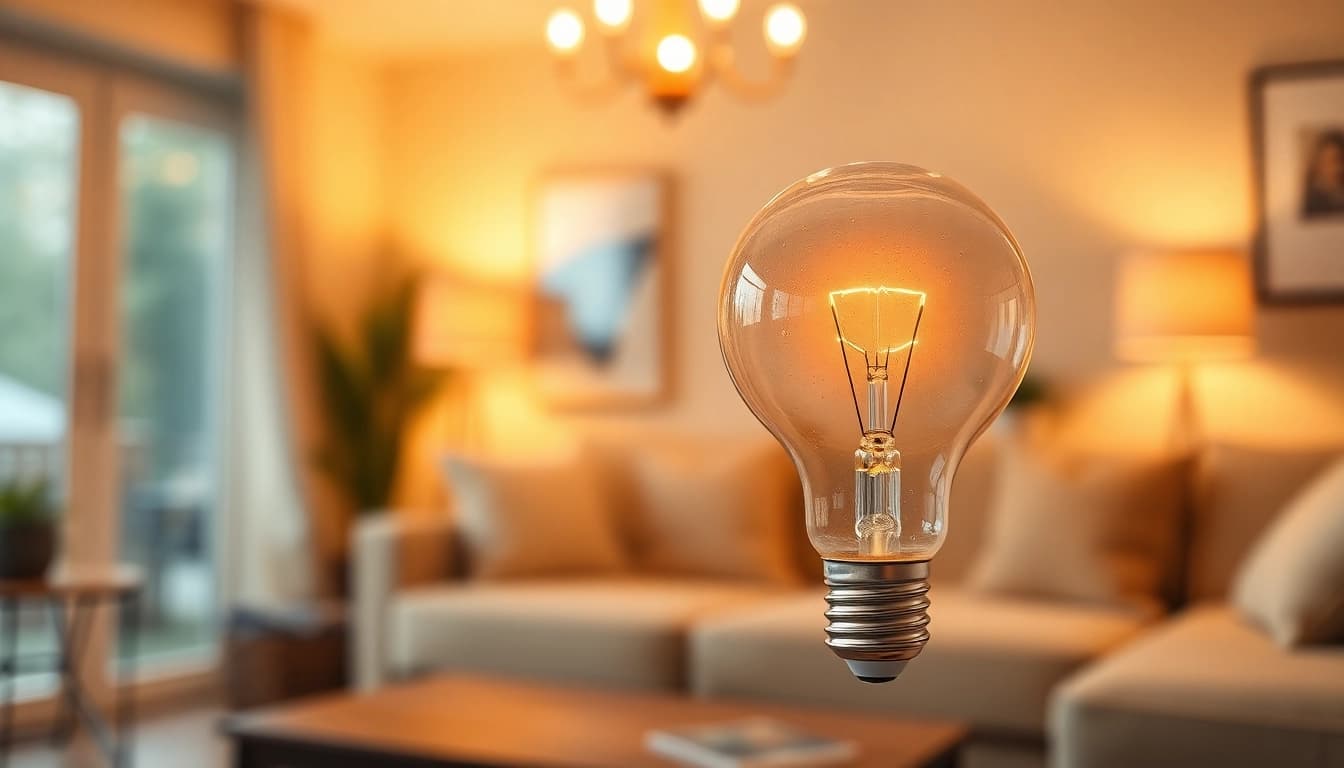 A19 bulb illuminating a cozy living room presents what is an a19 bulb's charm and utility.