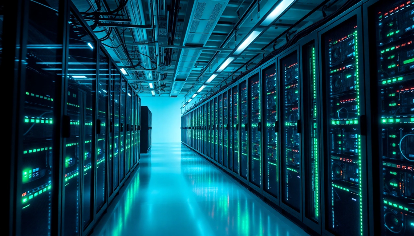Innovative data center with top cloud mining rigs showcasing advanced technology and energy efficiency.
