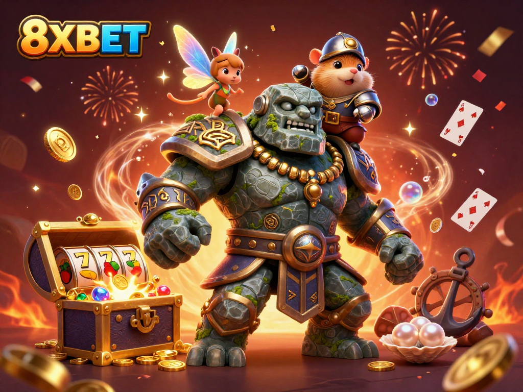 Experience the thrill of 8XBET with a dynamic scene of gaming magic and adventure.