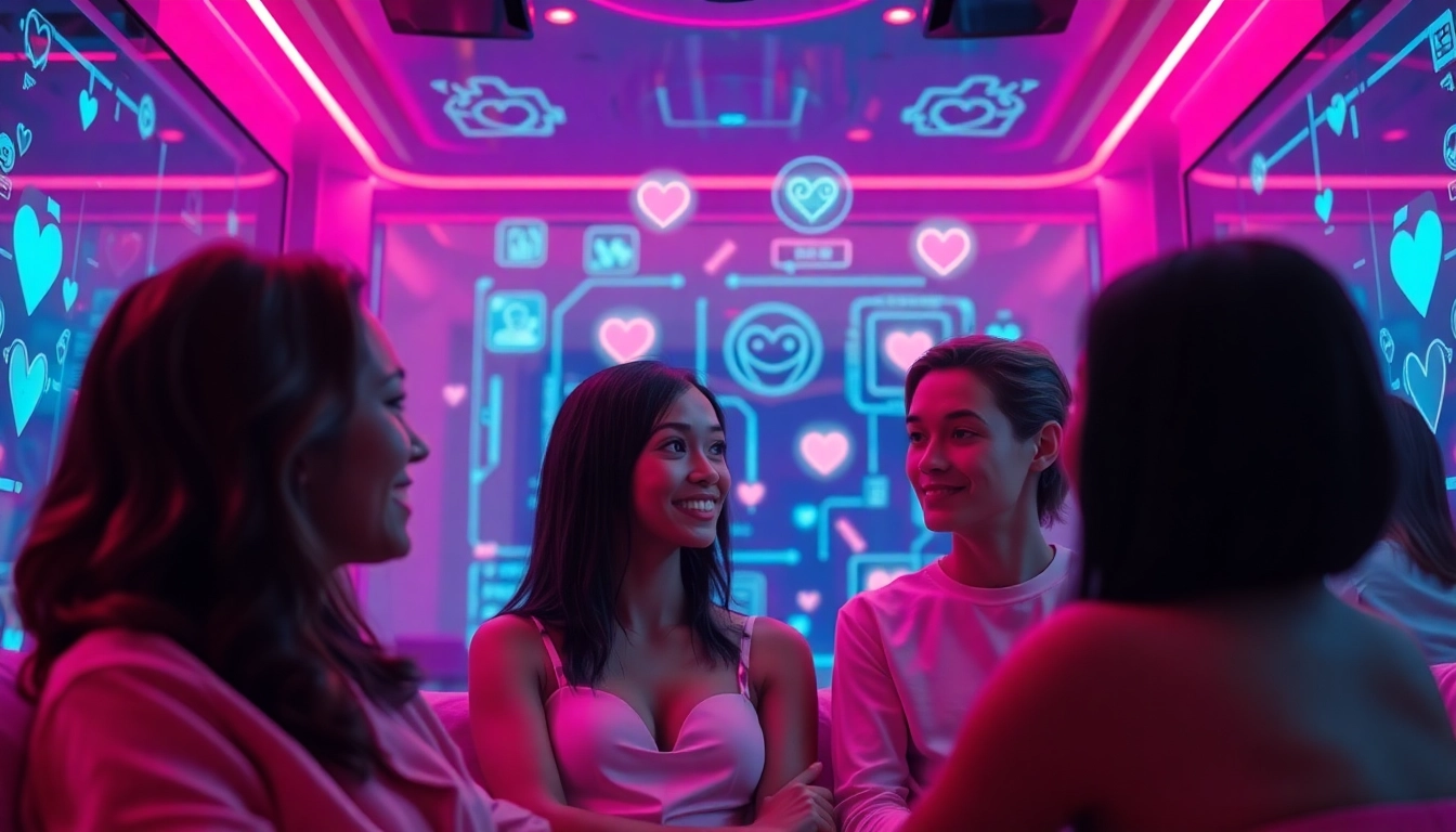Engaging user interface for a sex AI chat app showcasing diverse characters in conversation.