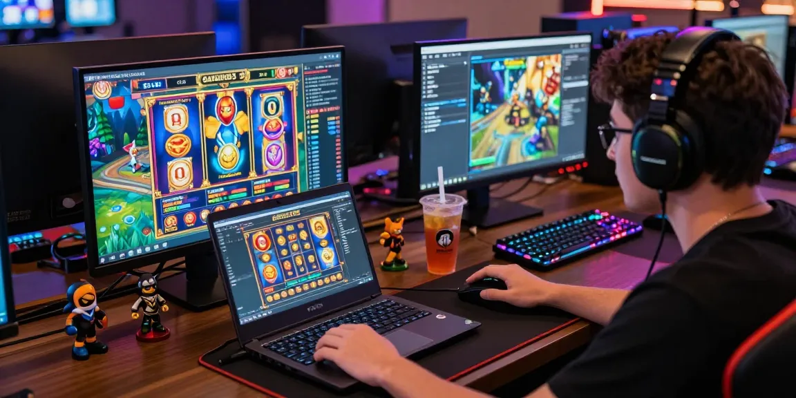 Engaging user on Garuda303 login enjoying vibrant slot games in a cozy gaming environment.