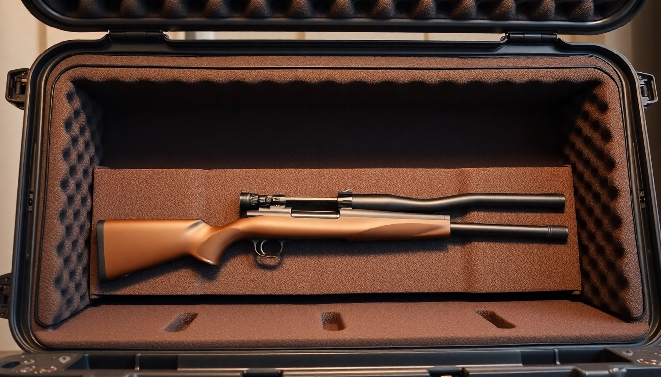 Custom foam for rifle case with precise detailing protects firearms effectively.