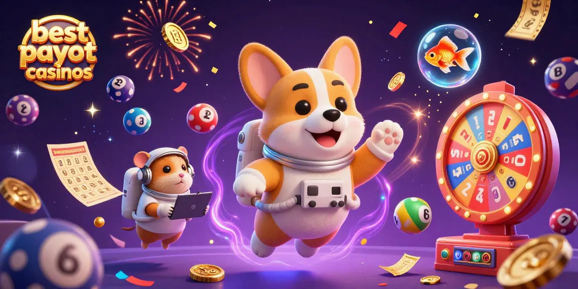 Engage in the best payout casinos with a lively scene of an astronaut corgi in a space casino.