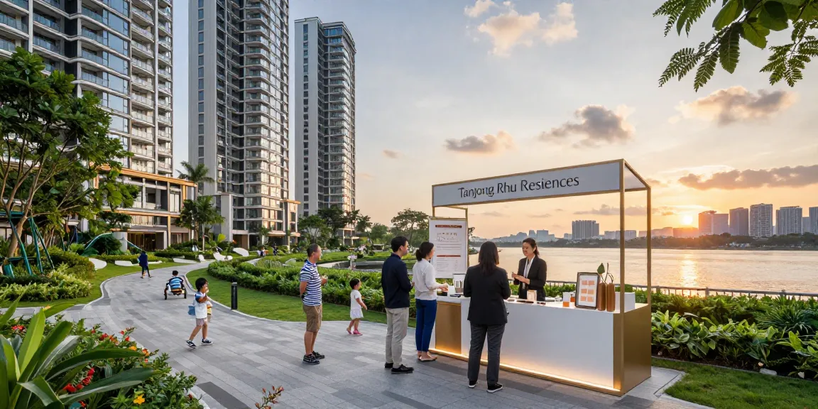 A stunning view of Tanjong Rhu Residences highlighting its price advantage and luxurious amenities.
