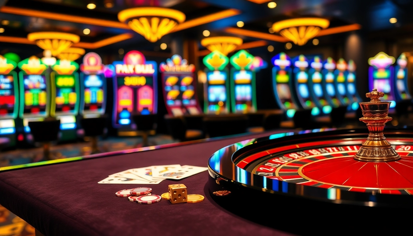 Experience the excitement of RR88 with vibrant casino elements, roulette, and poker cards.