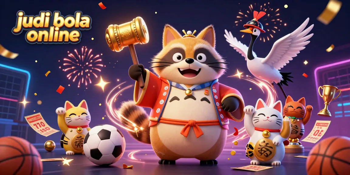 Bet on judi bola online with our vibrant, festive illustration, showcasing sports betting excitement.
