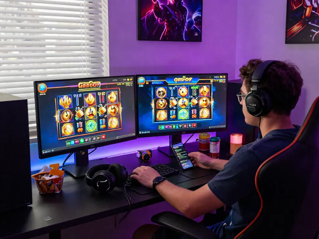 Dynamic online gaming environment focusing on slot online gacor with vibrant visuals and engaging gameplay elements.