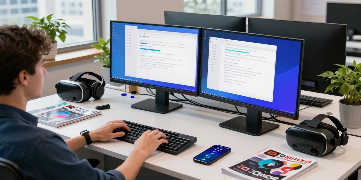 Engaging workspace illustrating the 纸飞机中文版 used on multiple screens in a tech-savvy environment.
