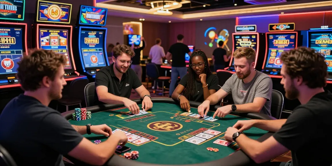 Environnement de casino en ligne excitant montrant des joueurs profitant d'une expérience de site casino en ligne avec des tables de jeu vibrantes et des graphismes modernes.