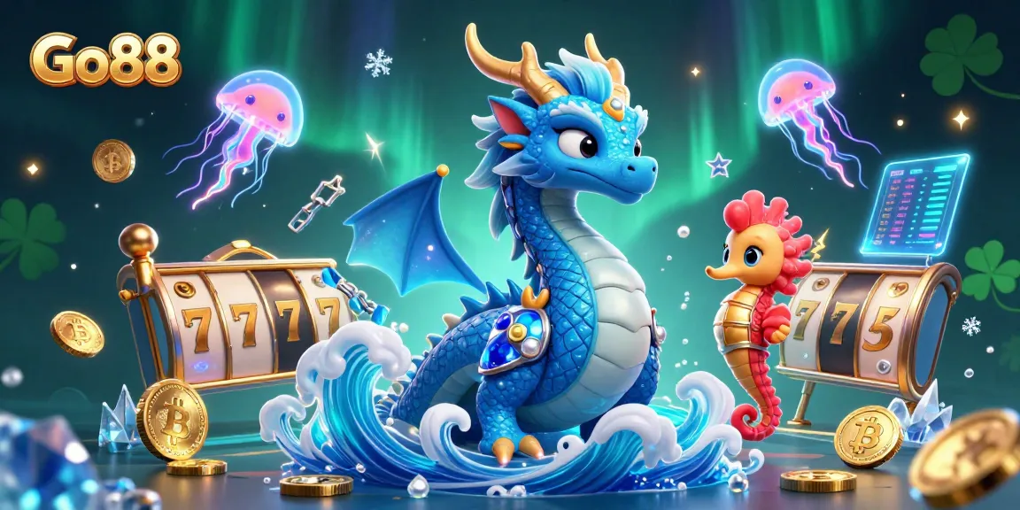 Win at Go88 with an immersive casino experience featuring a colorful dragon and neon elements.