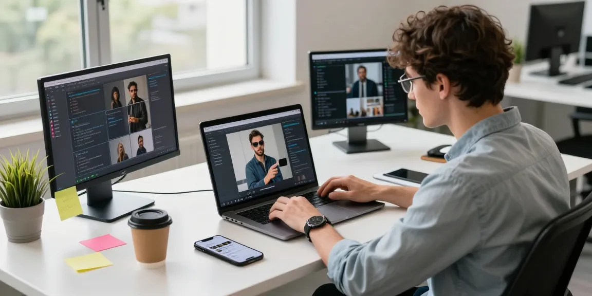 Transforming an image to prompt using an AI tool in a modern workspace, showcasing productivity and creativity.