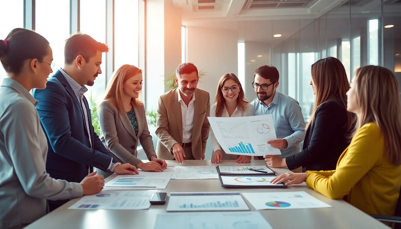 Engaging discussion on Business Marketing strategies in a modern office setting