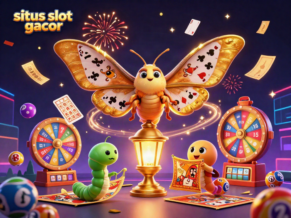 Menangkan permainan situs slot gacor dengan ilustrasi kasino meriah yang penuh warna dan keseruan.