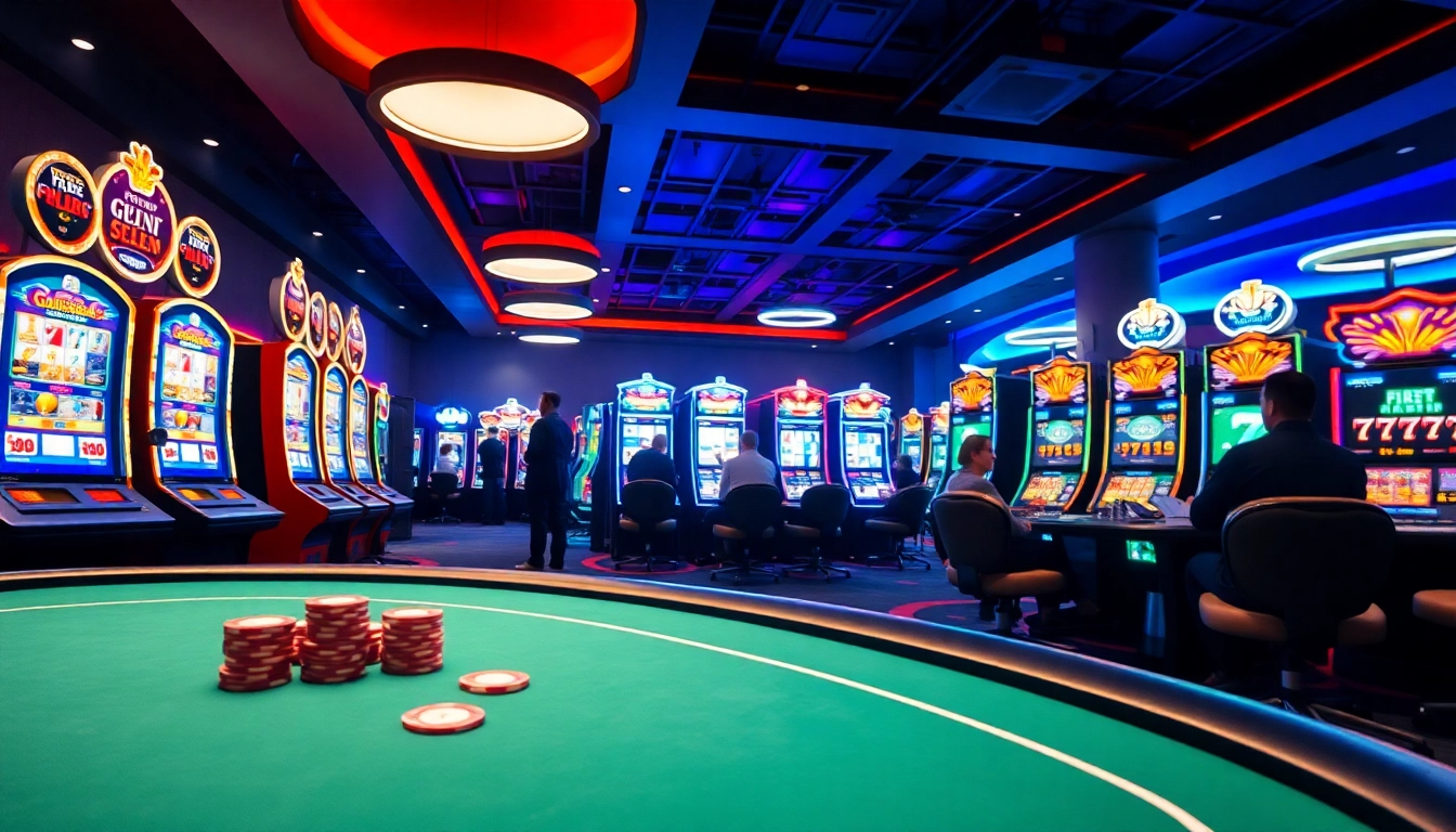 Experience thrilling gaming at Canada online casinos with vibrant machines and lively players.