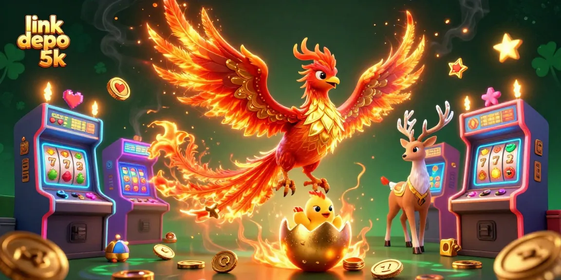 Engage with casino thrills in this vibrant link depo 5k illustration featuring lively game elements.