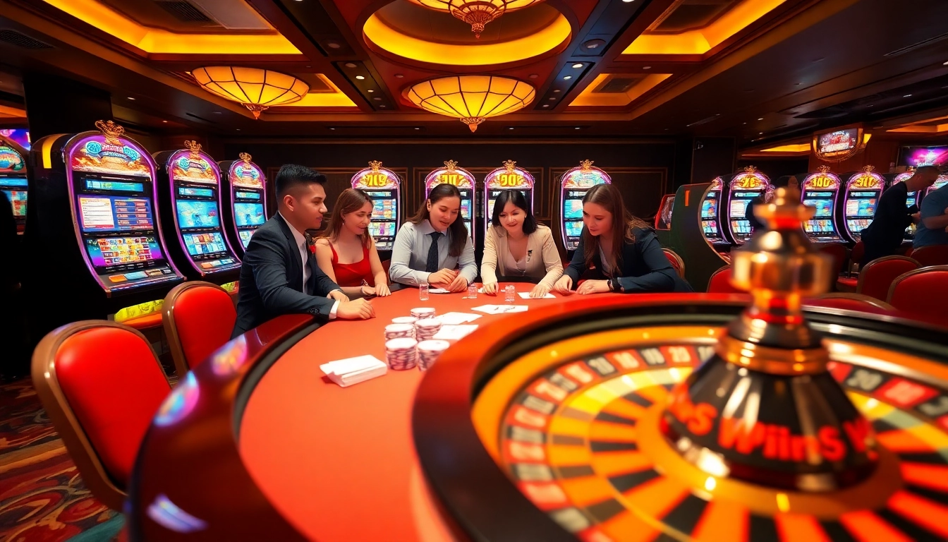 Engage in thrilling gameplay at MM88 casino with vibrant poker tables and exciting slot machines.