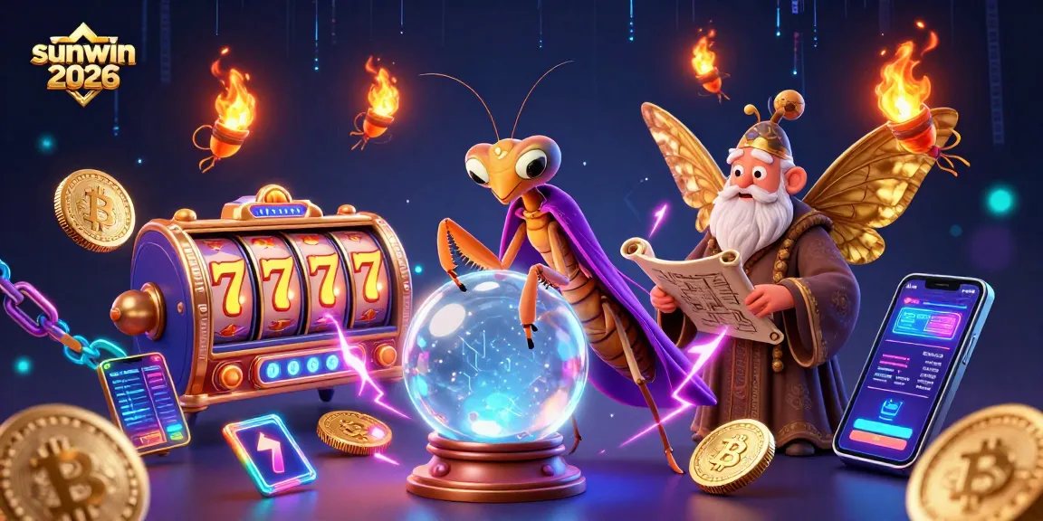 Engage with the thrilling world of sunwin 2026, showcasing vibrant slot reels and fortune-telling illustration.