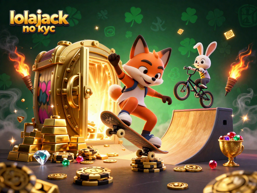 Experience winning moments with lolajack no kyc in this vibrant casino-themed illustration.