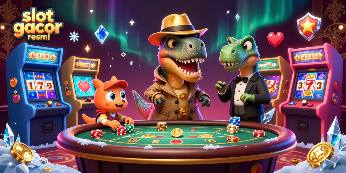 Spin the reels at slot gacor resmi for big wins, featuring dynamic casino elements and characters.