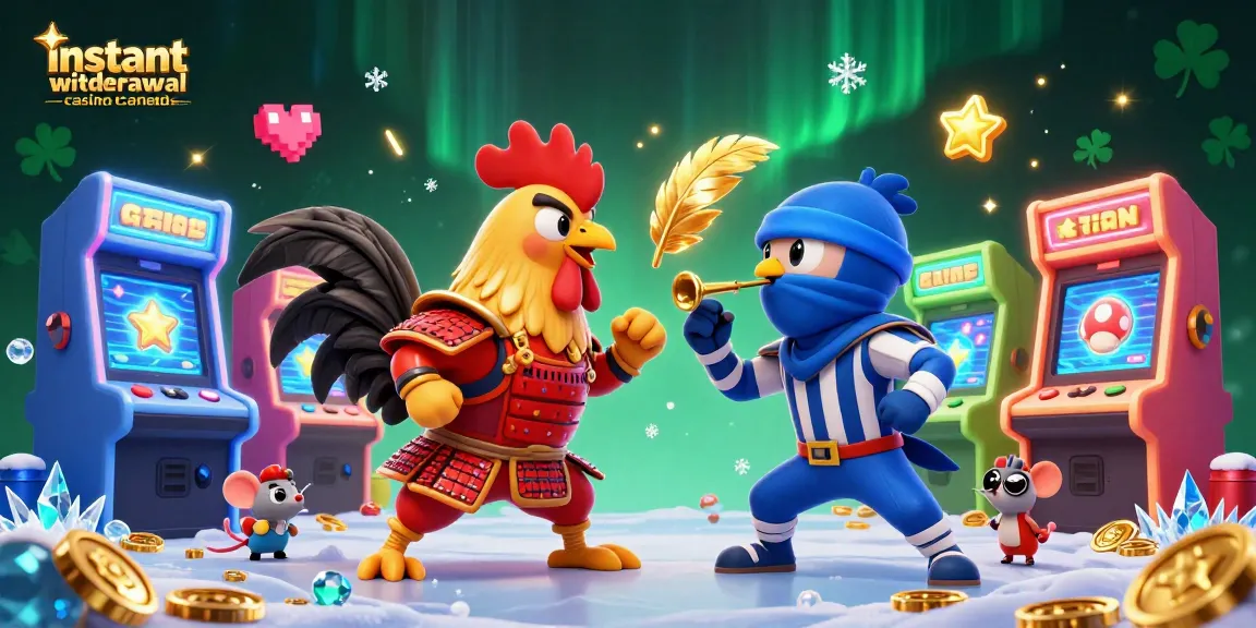Engage in exciting gameplay at an instant withdrawal casino Canada featuring a dramatic rooster standoff.