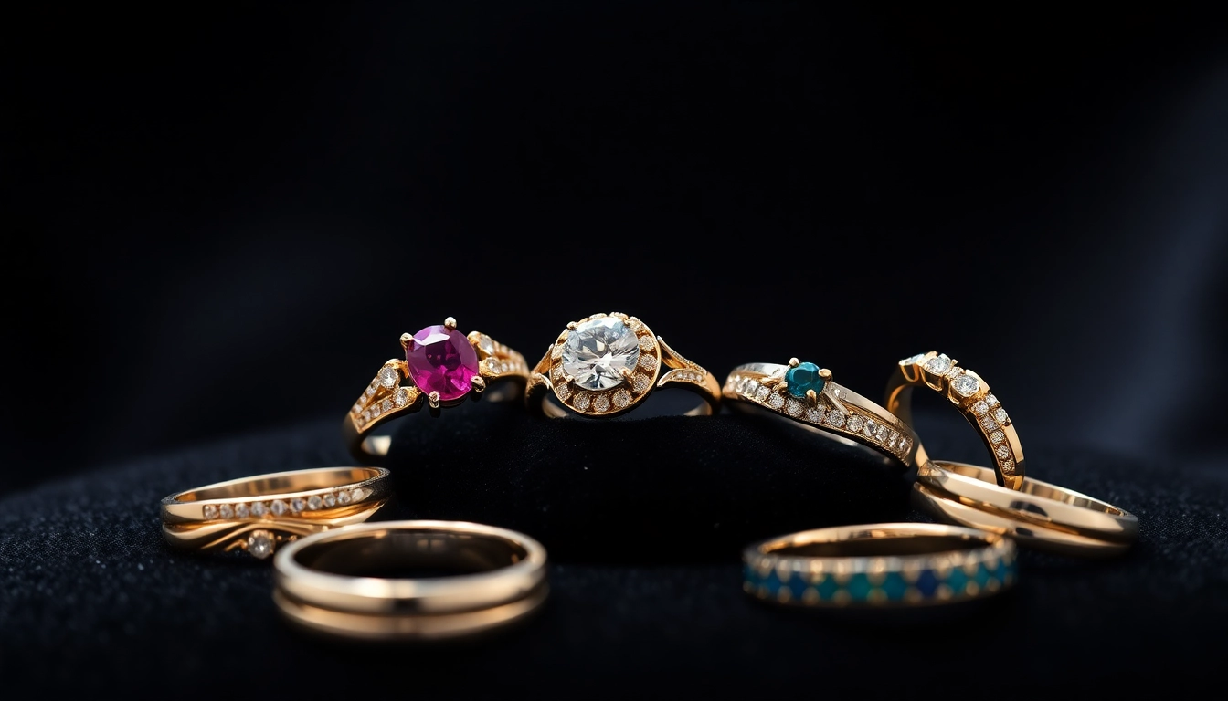 Showcasing luxury rings with stunning designs and gemstones, highlighting their elegance and craftsmanship.