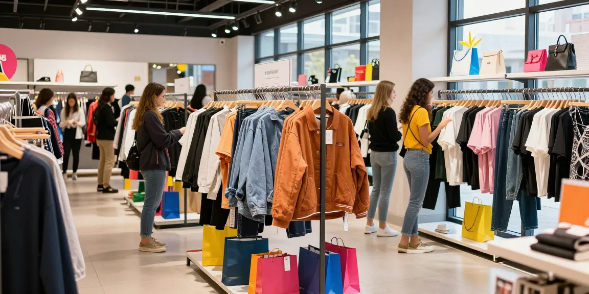 Fashionable shopper exploring trendy clothing at shs-dome5.com's vibrant retail space