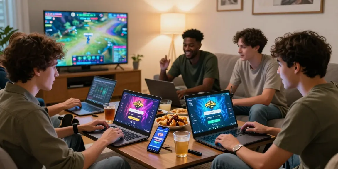 Friends excitedly engaging in a Garuda303 login session, showcasing an immersive online gaming experience.