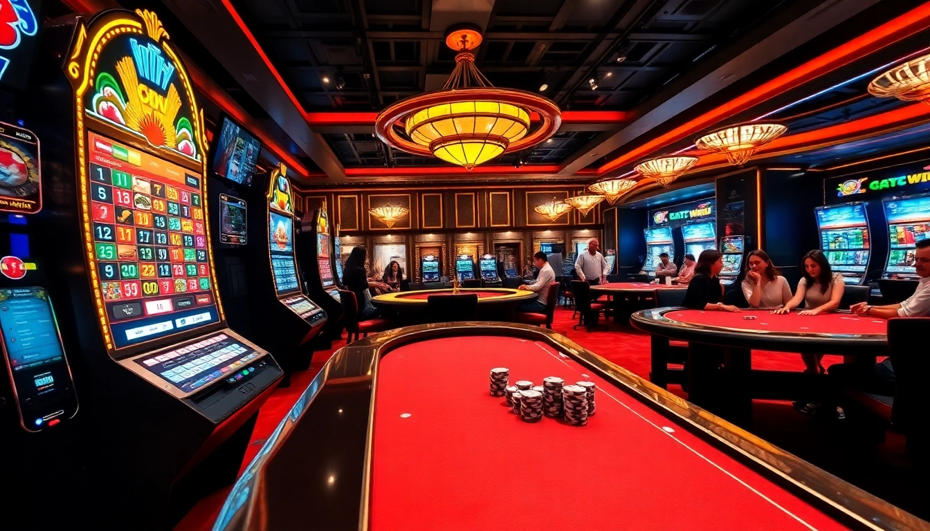 Engage in thrilling gaming action at raja toto88 with vibrant slot machines and poker tables.