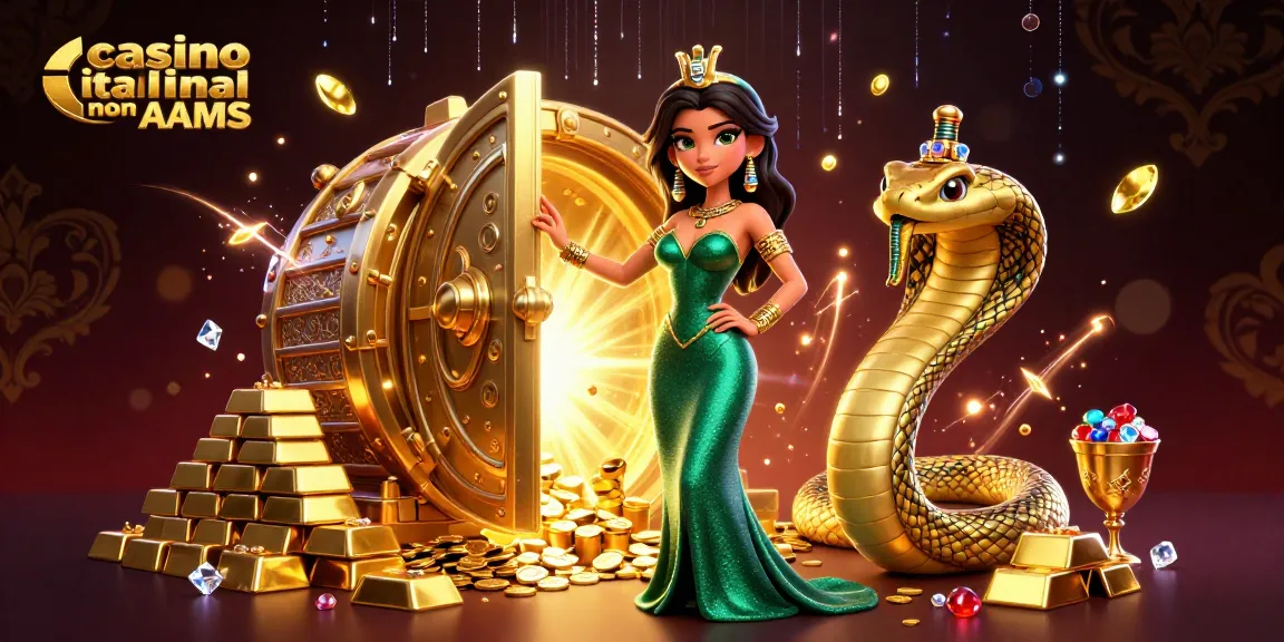 Vinci alla grande nei casino italiani non AAMS con una scena 3D ricca di tesori che mostra elementi di gioco vibranti.