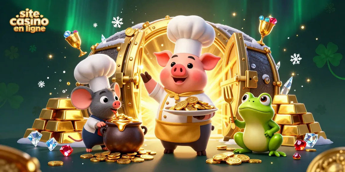 Jouez sur site casino en ligne avec un chef, une souris, et une grenouille au milieu des trésors d'or