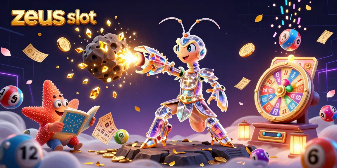 Experience the thrill of zeus slot with vibrant characters and dynamic game elements in this 3D illustration.