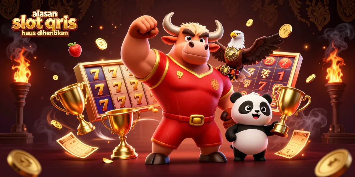 Engaging scene depicting reasons why slot qris harus dihentikan with vibrant casino elements and lively characters.