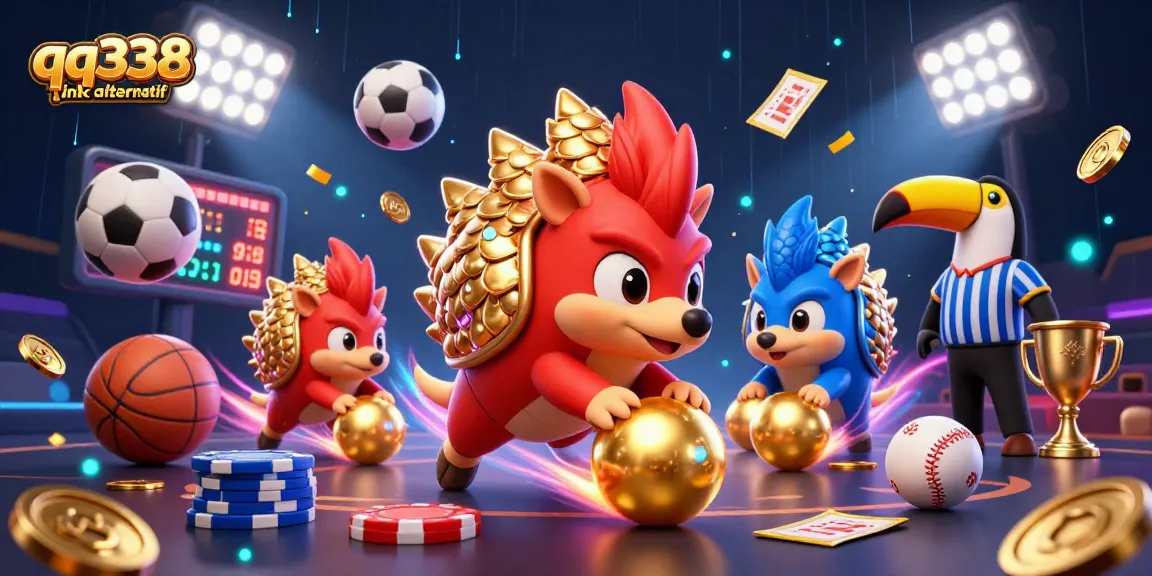 Experience engaging gameplay with the qq338 link alternatif, featuring dynamic pangolins and casino elements.