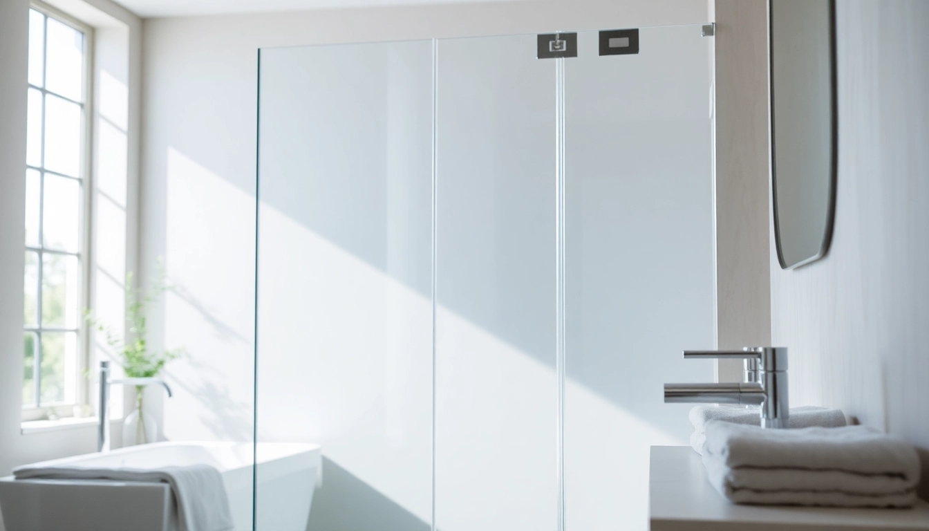 Install stunning semi-frameless shower screen showcasing sleek design and modern elegance.