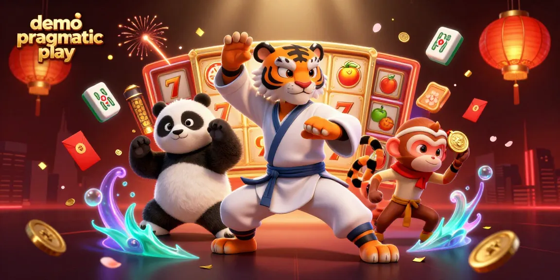 Capture the excitement of demo pragmatic play with vibrant slots and animated characters in a lively casino setting.
