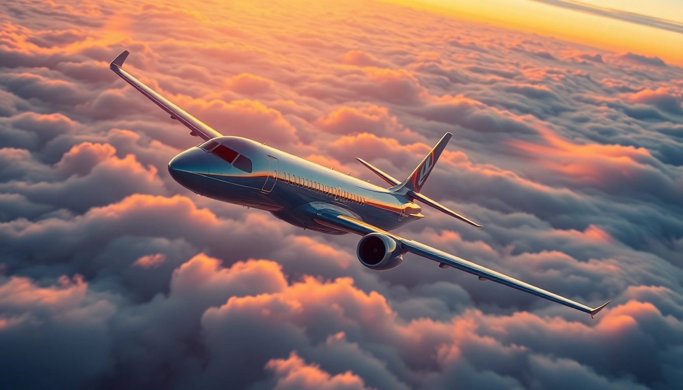 FLY88 airplane soaring through the clouds at sunset, evoking the thrill of adventure.