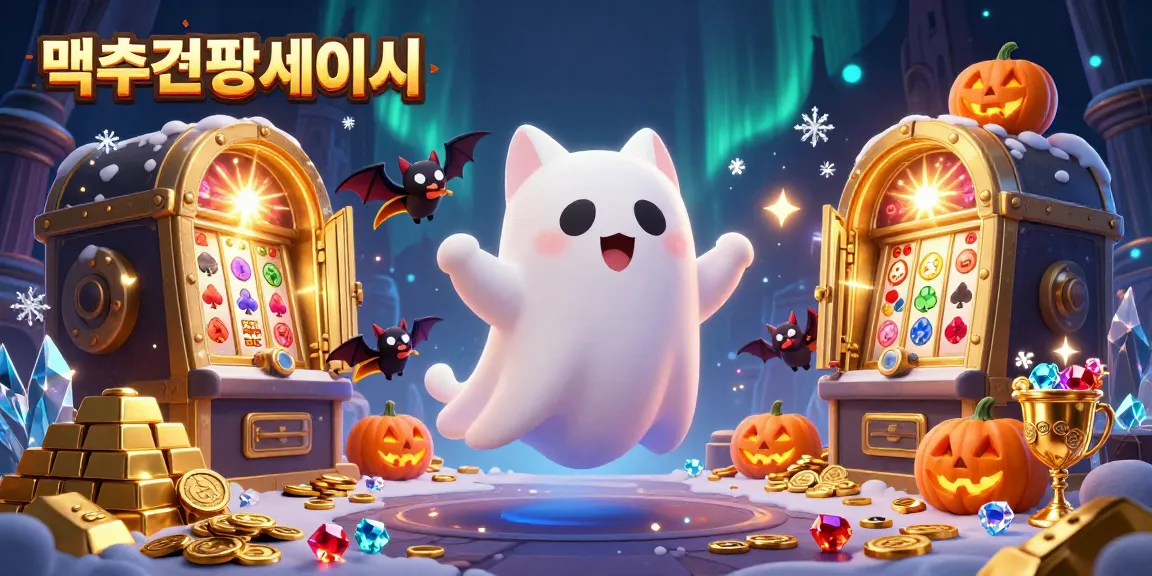 먹튀검증사이트에서 안전하게 배팅할 수 있도록 도와주는 귀여운 고양이 유령과 친구들.