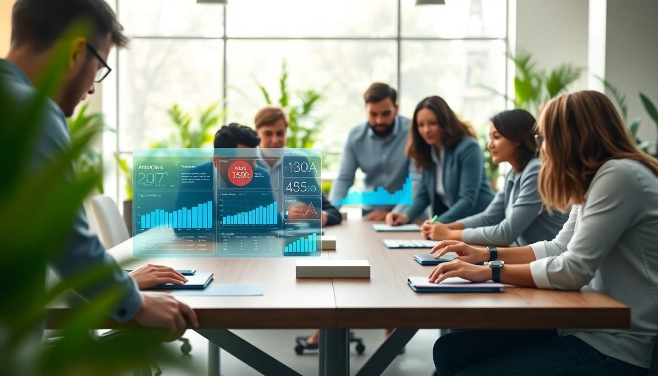 Engage with an AI assistant for enterprise teams optimizing collaboration in a vibrant office.