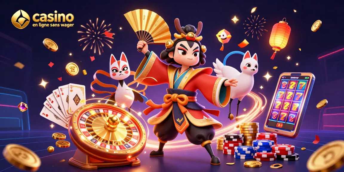 Profitez de jeux gratuits dans un casino en ligne sans wager avec des personnages vibrants et des éléments de casino captivants.