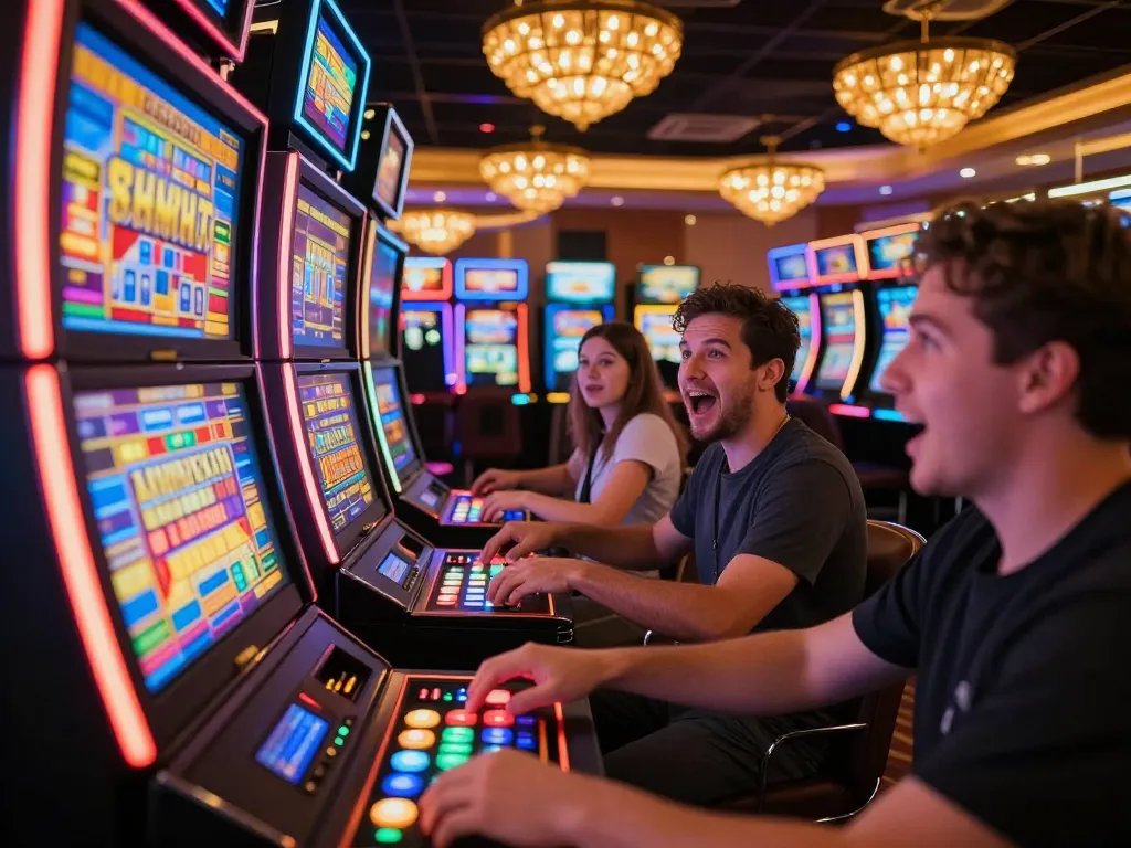 Players enjoying vibrant slot machines at 92slot, experiencing high-energy gameplay and excitement.