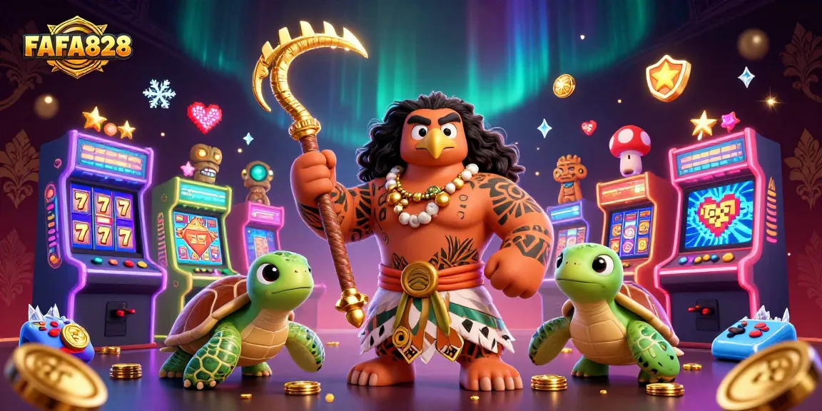 Engage in the thrilling world of FAFA828 with our vibrant casino illustration showcasing dynamic slot gaming elements.