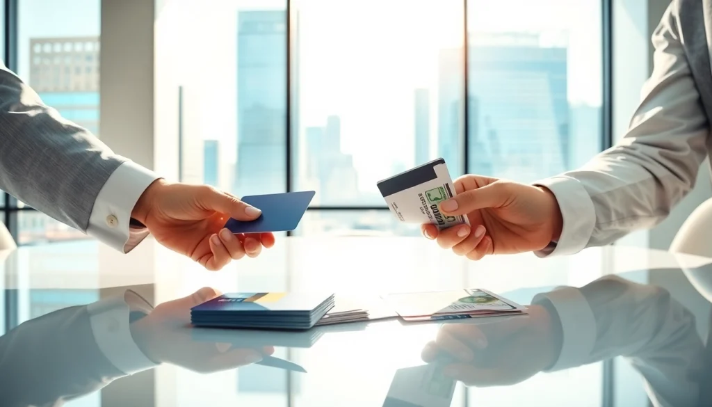 카드 현금화 과정에서 신용카드를 현금으로 교환하는 모습입니다.