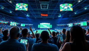 Engaging fans participating in online sports betting Texas at an exciting game.
